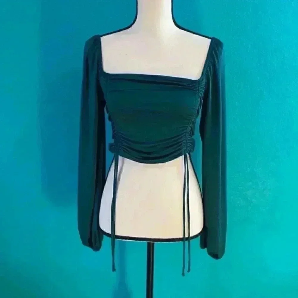 ⭐️ Zara dark green shiny top in size medium